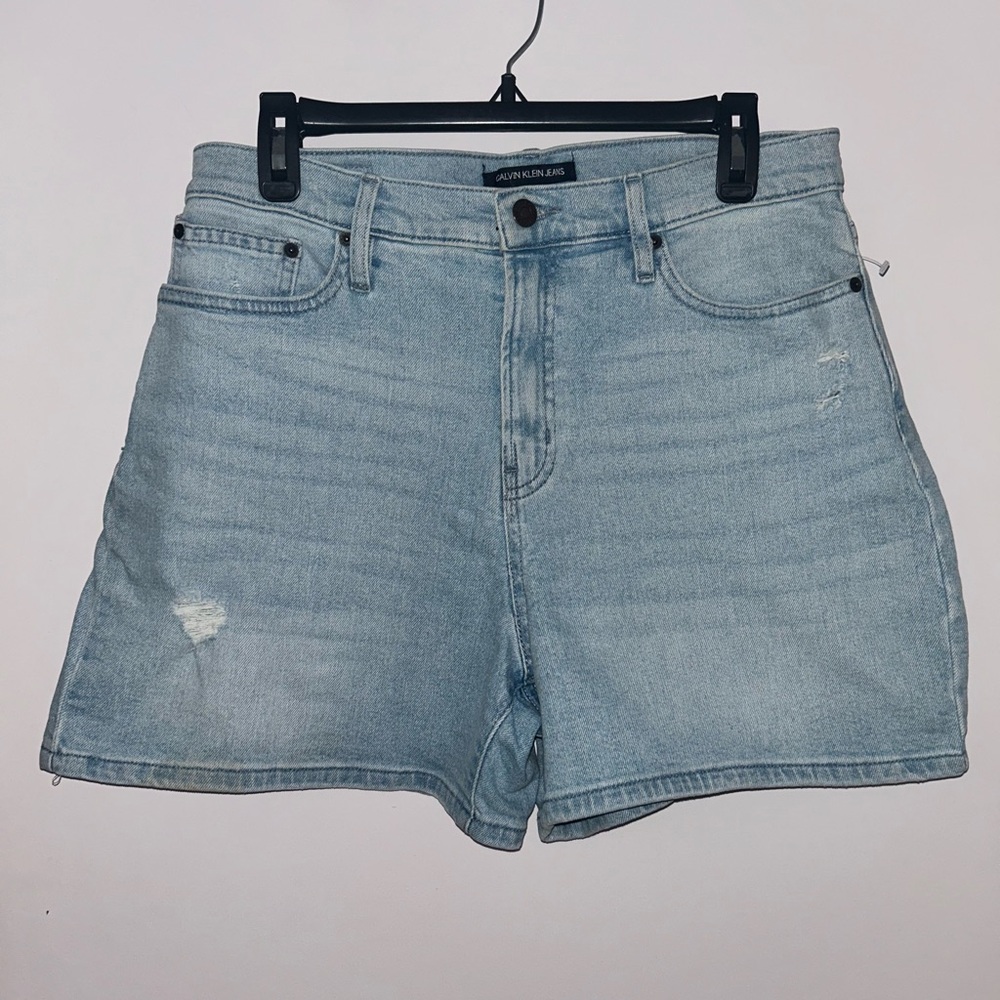 Calvin Klein Jeans Light Wash High-Rise Denim Shorts